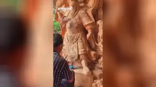 یک خلاقیت فوق العاده با تنه‌ی درخت
