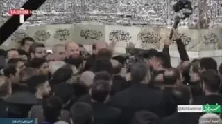 پیکر شهید جمهور در حرم مطهر امام رضا آرام گرفت