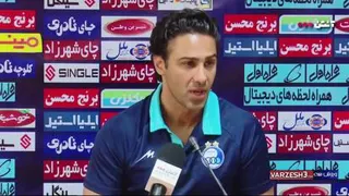 گوشه ای از نشست خبری فرهاد مجیدی سرمربی استقلال قبل از دربی