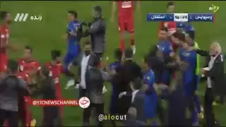 درگیری شدید بازیکنان استقلال و پرسپولیس