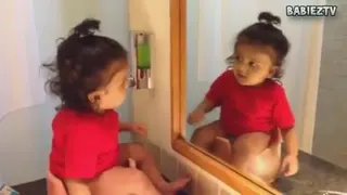عکس العمل کودکان در مقابل ایینه