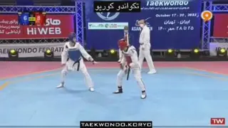 مبارزه تکواندو_کیوروگی تکواندو_مبارزه ابوالفضل قشقایی با عرفان بزرگی در اپن آسیا