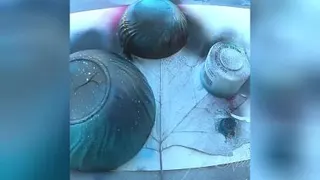 نقاشی زیبا با برگ 🍂