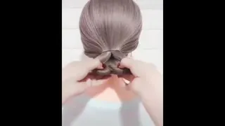 شنیون راحت و ساده مخصوص موهای کوتاه