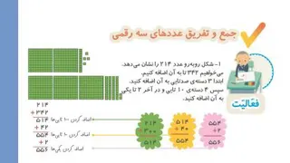 آموزش ریاضی دوم دبستان جمع و تفریق عدد سه رقمی صفحه 95 بخش اول سرکار خانم نوریان
