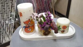 شمع نقاشی شده با دست