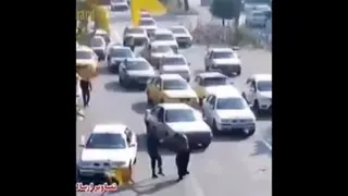 درگیری پلیس با راننده ماشین