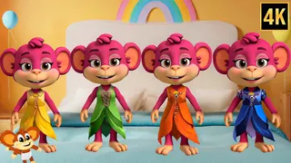 Five Little Mommies Jumping on the Bed + Learning Nursery Rhyme Cartoons