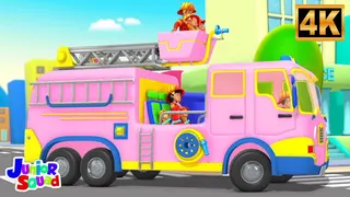 Wheels on the Firetruck Go Round | Fire Engine Song for Kids