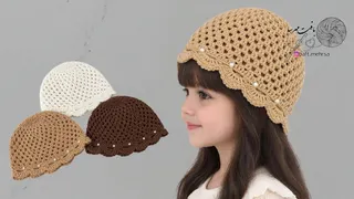 آموزش بافت کلاه چهارفصل/ بافت کلاه قلاببافی برای همه سایزها/کلاه بافتنی