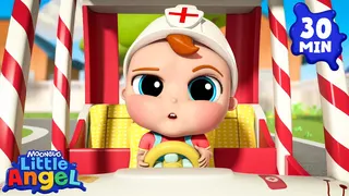 Wheels On The Ambulance 🚑 Vehicle Adventures | Little Angel Nursery Rhymes & Kid Songs