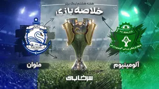 خلاصه بازی آلومینیوم و ملوان - هفته هشتم لیگ برتر خلیج فارس