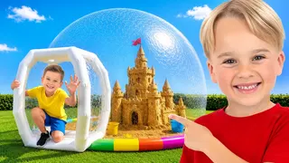 Kids Learn to Share Toys and Play in a Giant Inflatable Playhouse