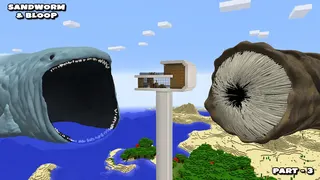 SURVIVING FROM THE BLOOP AND SANDWORM in Minecraft Part 3 - Gameplay