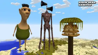 SURVIVING FROM SIREN HEAD AND GIANT HAMOOD HABIBI in Minecraft - Gameplay
