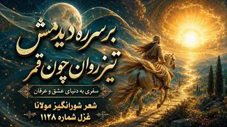 بر سر ره دیدمش تیز روان چون قمر/ گفتم بهر خدا یک دمه آهسته تر / مولانا غزل شماره ۱۱۲۸