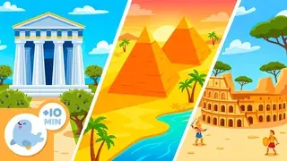 ماجراجویی تاریخی برای کودکان: یونان، مصر و روم باستان 🏺🌍