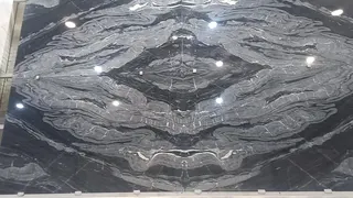 Silver black wave marble