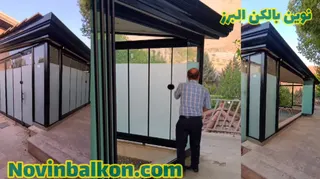استخر قابل استفاده چهار فصل با شیشه تاشو