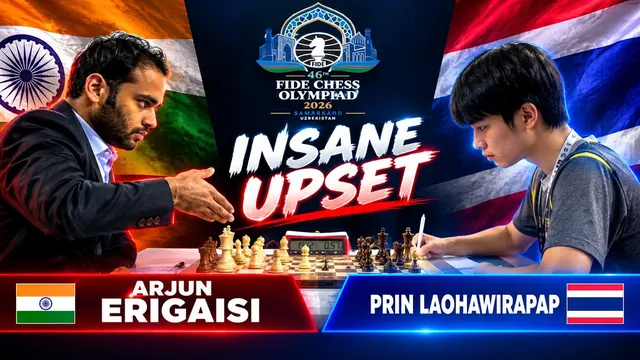 Arjun Erigaisi vs Prin Laohawirapap | INSANE Olympiad Upset! 🤯