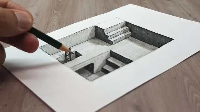 3d drawing easy stairs practice