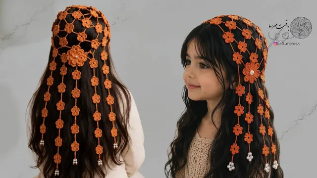 آموزش بافت دورگ گل🌸/دورگ گل قلاببافی / مینی اسکارف /اکسسوری