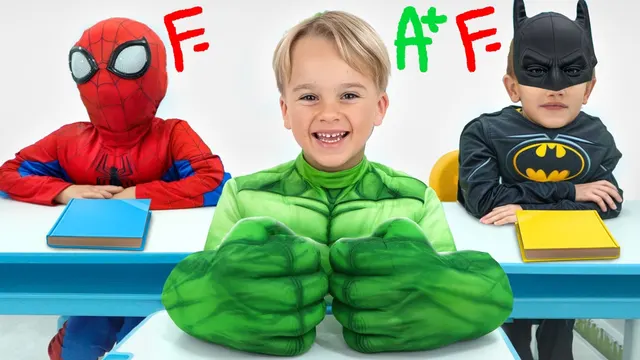 Chris and Mike training in a Superhero school!