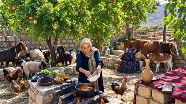 Village Life in IRAN; Black Rice & Chicken
