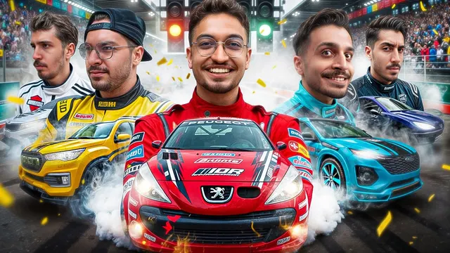 با ماشین اسپرت شده با یوتوبرا کورس گذاشتم🚘درگ با یوتوبرا🏁