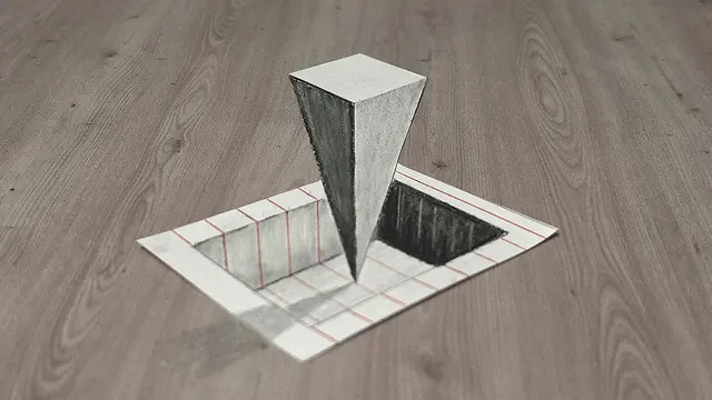 3d drawing easy illusion on paper for beginner