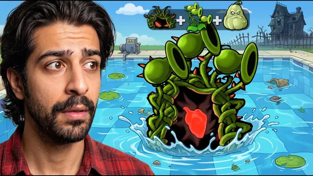 سه تا گیاه رو با هم ترکیب کردم ( هر چی از آب میاد رو میزنه ) 😲🔥 | PvZ Fusion