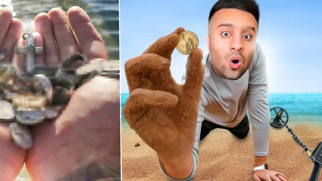 با دستگاه فلزیاب لب ساحل و جارو زدم 😜| کلی چیزمیز پیدا کردم