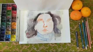 نقاشی آبرنگ و مداد رنگی . مجموعه نقاهت