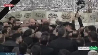پیکر شهید جمهور در حرم مطهر امام رضا آرام گرفت