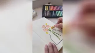 نقاشی گل وگلدان