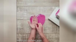 ایده خلاقیت فیلم آموزشی دوخت دستگیره قلب ┈••✾•🌿🌸🌿•✾••┈ 🍓ایدھ و ترفــند