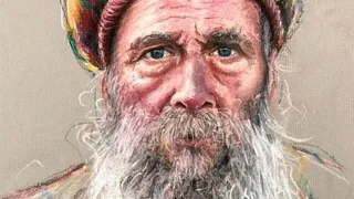 پیش نمایش آموزش نقاشی پرتره مرد ریش دار با پاستل