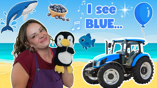 Baby Learning | Learn the Colour Blue, First Words & Sentences with Miss Katie | Educational Videos