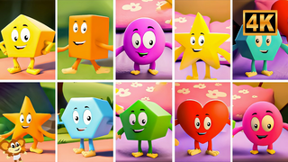 Ten Little Shapes Jumping on the Bed, Nursery Rhyme Video for Kids