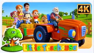 Learn Farm Animals with Wheels on the Tractor + More Vehicle Rhymes & Songs for Kids