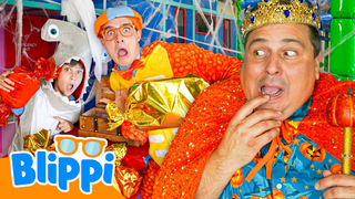 Blippi vs. The Halloween King! 👑 Trick-or-Treat Mystery Box!🎃
