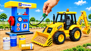 DIY Mini Tractor Builds Gas Station Support for Bridge and Road Construction | Fun Science Project