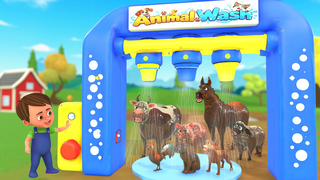 Baby Animals with Mud Cleaned by Water Foam Wash - Funny Animals Bath - Farm Animals Sounds & Names