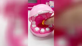 ASMR مینیاتوری لذت‌بخش: ست دندان‌پزشکی صورتی و بامزه (بدون صحبت)