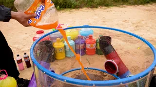 EXPERIMENT: Giant Balloons from Toothpaste Eruption with Big Coca Cola, Fanta &