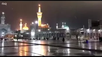 اولین برف پاییزی در حرم مطهر رضوی