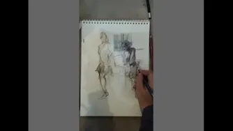 طراحی فیگوراتیو با تکنیک مداد رنگی