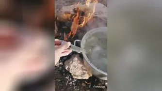 ای جان آش پختن اونم تو طبیعت(جای همگی خالی)