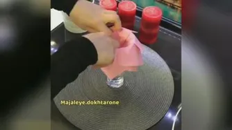 دستمال سفره شکل گل رز