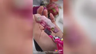 به هندونه هم رحم نکردن(ناخن کاشت با هندونه)😩